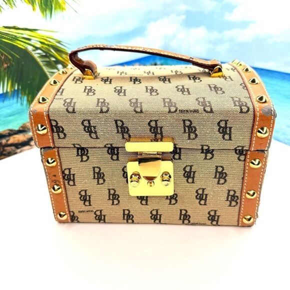 Vintage B. Brentano BB Monogram Vanity/Box Case, Made in Italy, Gold-Tone Lock - Picture 2 of 13